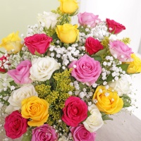 Bouquet of rainbow Roses
