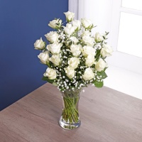 Personalised White Sympathy roses delivered