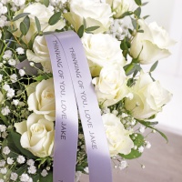 personalized Sympathy White roses