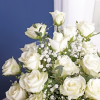 White Sympathy rose bouquet