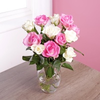 Letterbox Pink & White Roses